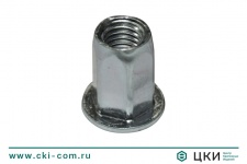 Заклёпка-гайка стальная с плоским бортиком шестигранная (СТ СТ HEX)